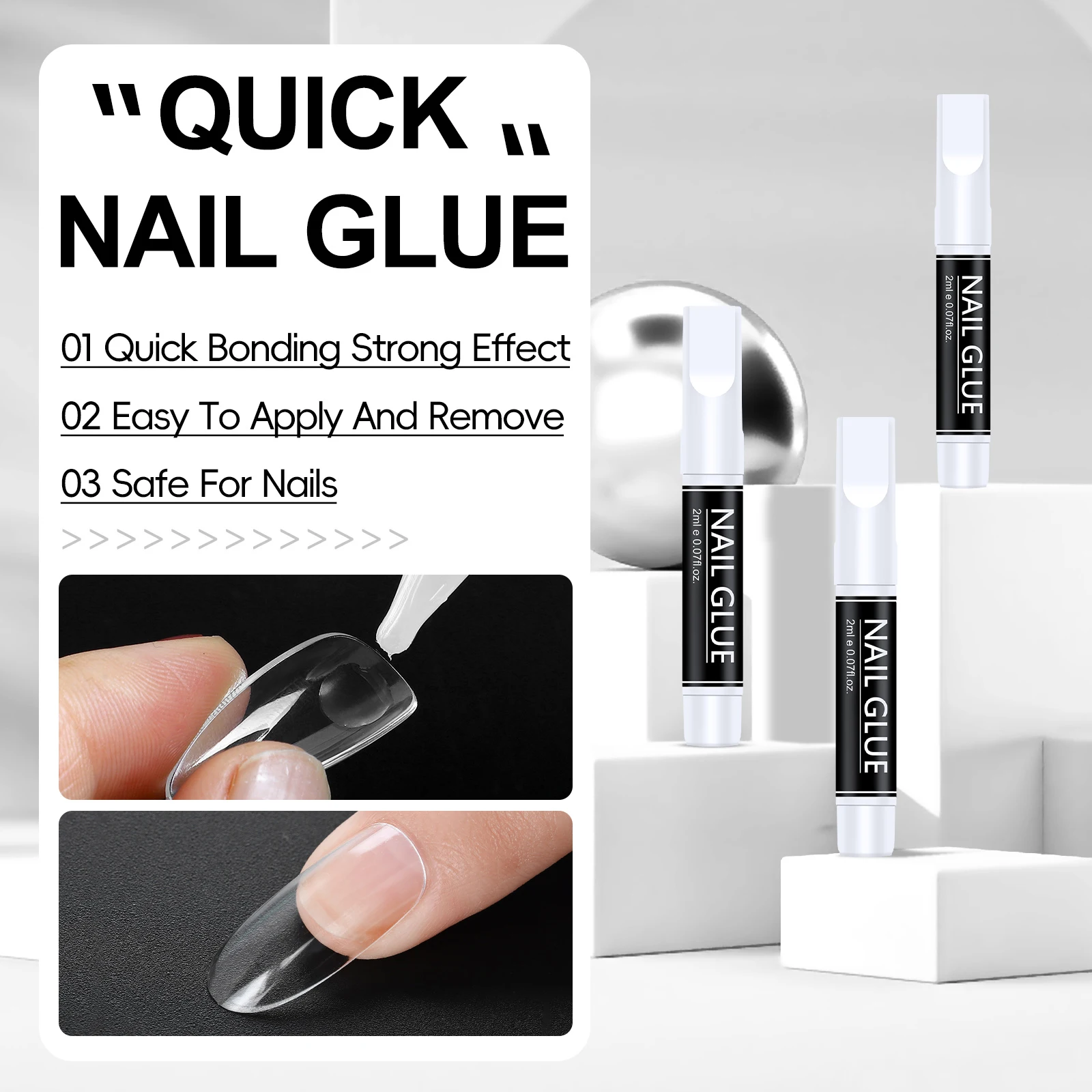 1/3/5/10/15/20pcs Fast-dry Nail Glue Professional Nail Tip Bond Glue 2g/3g/10g for False Nail Tips Long Lasting Glue Nail Tools 4