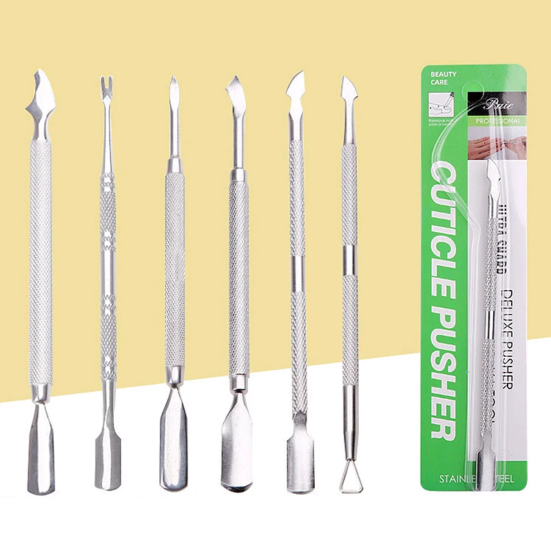 Double-ended Stainless Steel Cuticle Pusher Dead Skin Push Remover 1Pc For Pedicure Manicure Nail Art Cleaner Care Tool manicure tools nail art pusher nail manicure tools manicure pedicure tools cuticle pusher dead skin remover pedicure tools