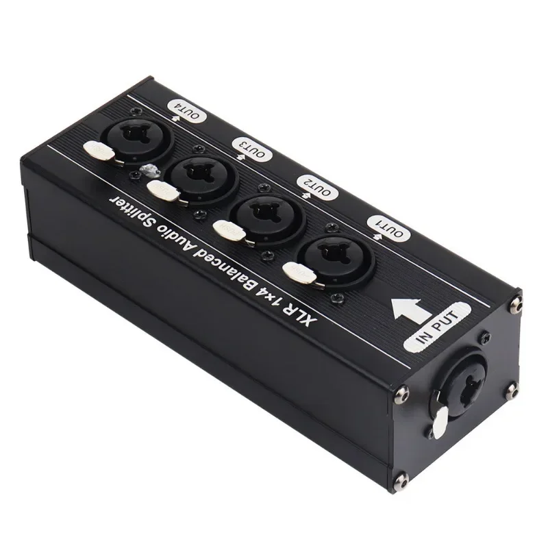A32T-1X4 XLR 밸런스드 오디오 분배기 박스 6.5 XLR 1입력 4출력 4입력 1출력 양방향 신호 분배기