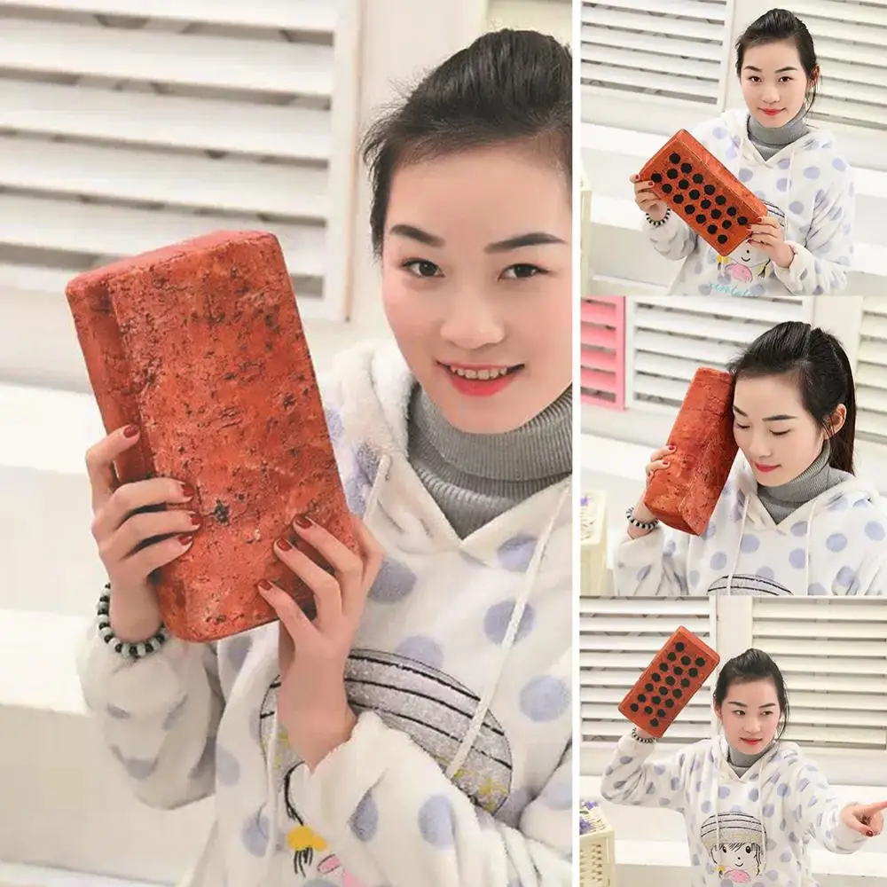 Cushion Simulation Red Brick Pillow Brick Solid brick hollow brick wood block Ornaments Block Pillow Office Nap Rest Sponge Cush 4