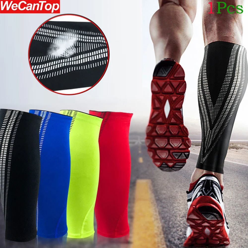 Sports Compression Leg Sleeve Basketball Gym Calf Support Running Antiskid Shin Guard Cycling Leg Warmers Sun UV Protection 1Pcs