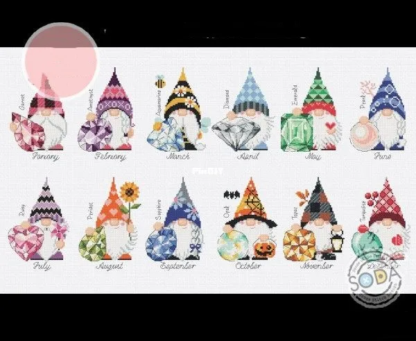 

gnome series 1 counted 16CT 14CT 18CT DIY Cross Stitch Sets Chinese Cross-stitch Kits Embroidery Needlework