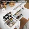 Kitchen Pantry Storage Cabinet with Hutch, Buffet Cabinet with Storage, Coffee Bar Cabinet with Power Outlets, Microwave Stand 4