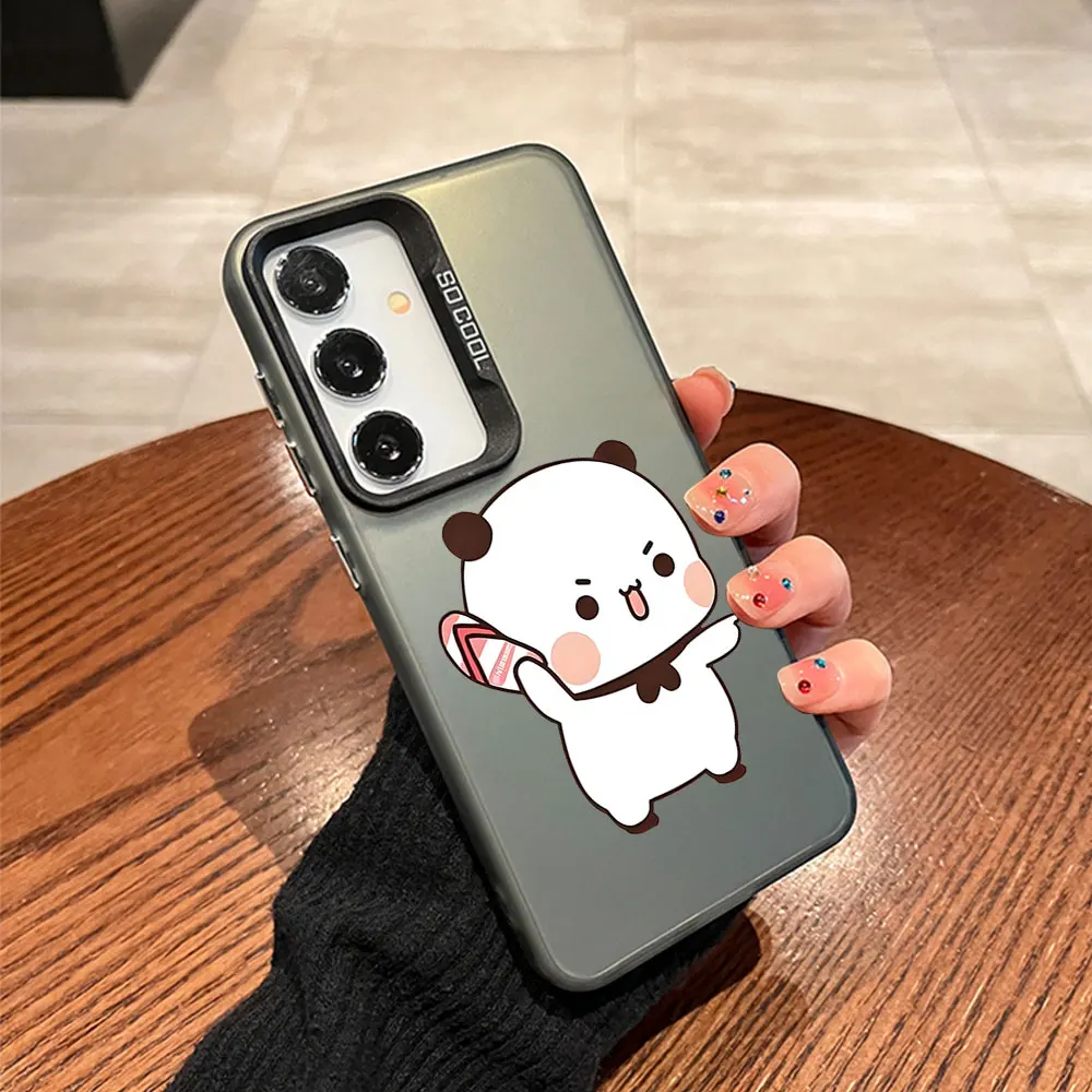 Adorable Panda Couple Shockproof Phone Case - Cute Protective Cover