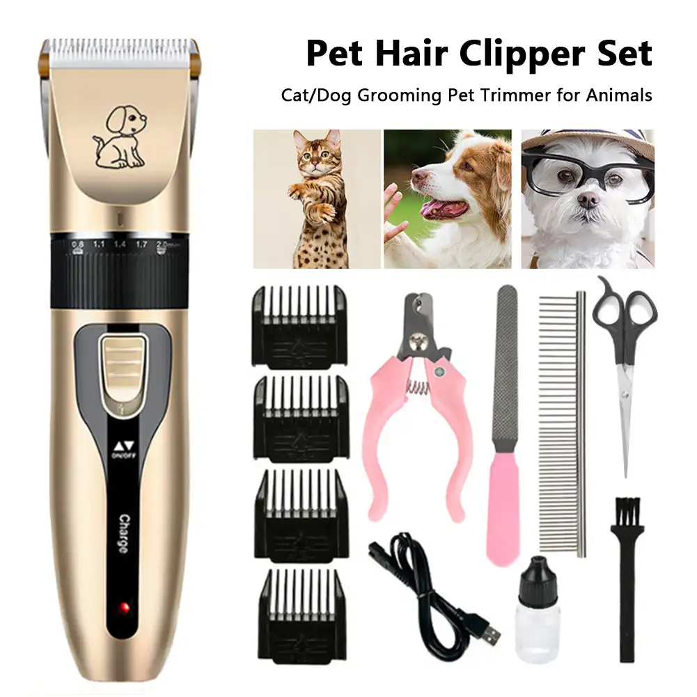 USB Rechargeable Pet Hair Clipper Professional Low Decibel Dog Trimmer Cat Shaver Animal Haircut Machine for Pets