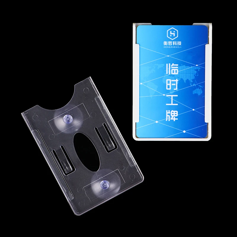Funda de tarjeta de organización de coche para parabrisas, etiqueta de vidrio, soporte de tarjeta IC de identificación duradero, soporte de tarjeta con ventosa, plástico ABS Beige transparente