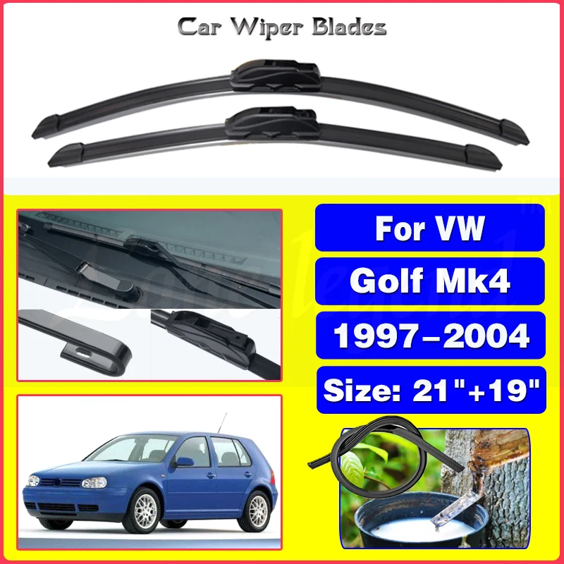 

Car Wiper Front Wiper Blades For VW Golf Mk4 1997 - 2004 Windshield Windscreen Clean Window Car Rain Brushes 2002 2003 21"+19"