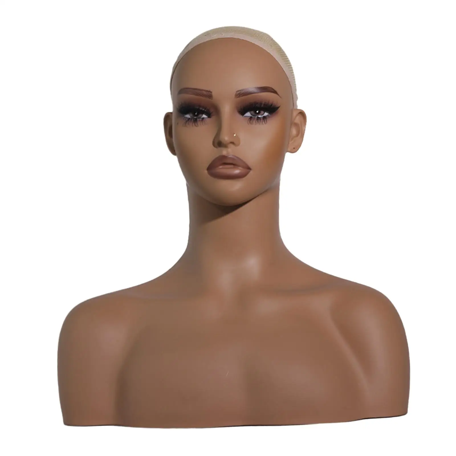 Realistic Female Mannequin Head Display Rack Multipurpose Manikin Wig Display Stand for Beauty Salon Hats Jewelry Hairpieces Men