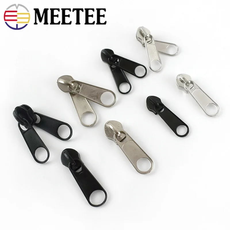 Zipper Sliders Zip Heads Pullers 10Pcs for Nylon Zippers Backpack Bag Jacket Clothes Sewing Repair Kit DIY Accessories zipper repair kit,zipper pullers,zipper sliders,zipper heads,zipper accessories