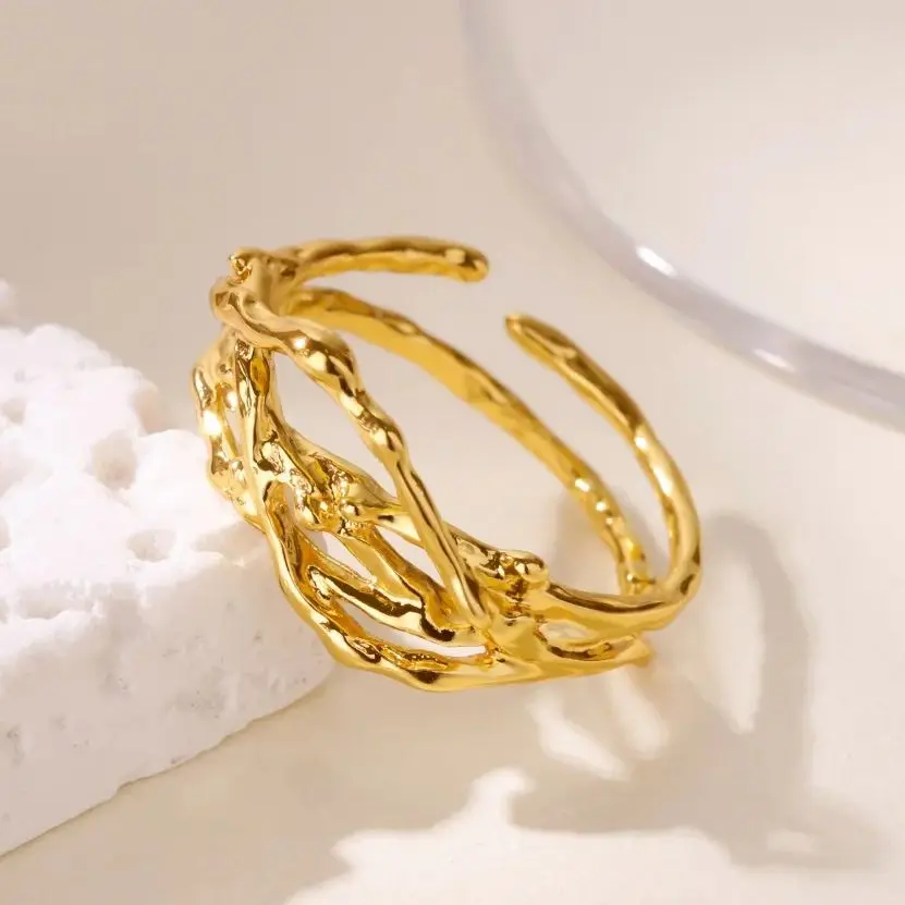 Irregular Stainless Steel Rings Adjustable