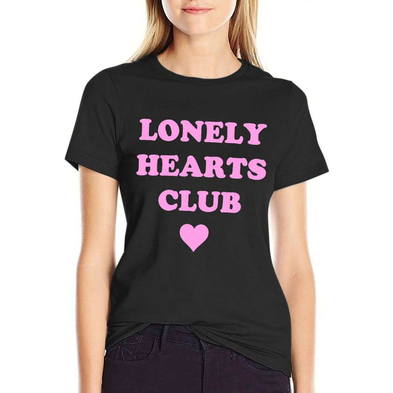 LONELY HEARTS CLUB T-Shirt summer clothes funny plus size t shirts for Women loose fit