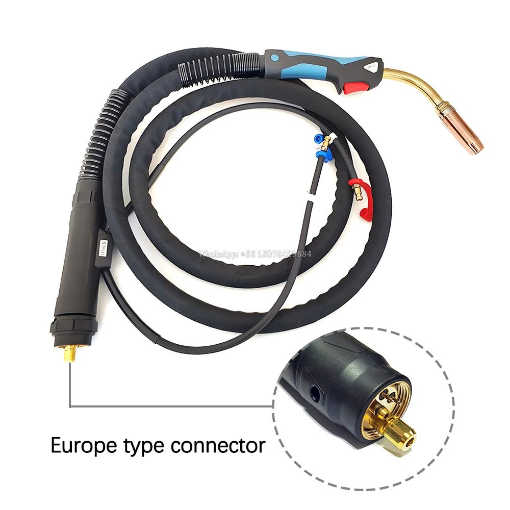 MIG Water Cooled Welding Torch Binzel Type MB 501D With Euro/Panasonic Connector and 3 Meters Cable 3