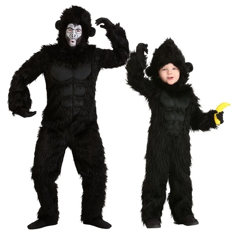 King Kong Cosplay Costume for Adult Kids Plush Furry Mascot Anime