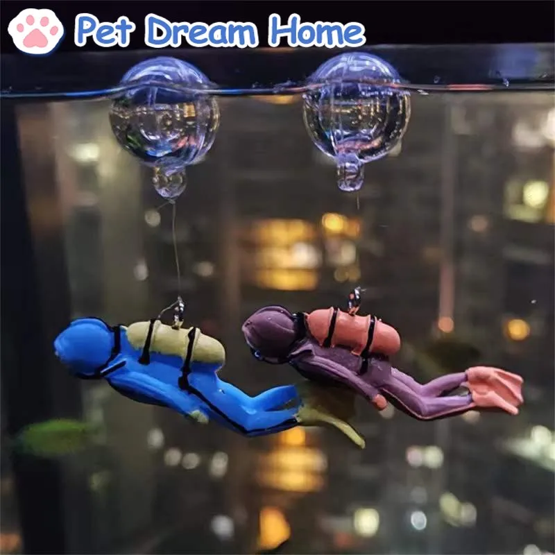 New Aquarium Diver Ornaments Fish Gamberetti E Crab Playmate Mini Diver Simulato Floating Frogman Per La Decorazione Della Scena Del Serbatoio Di Pesc