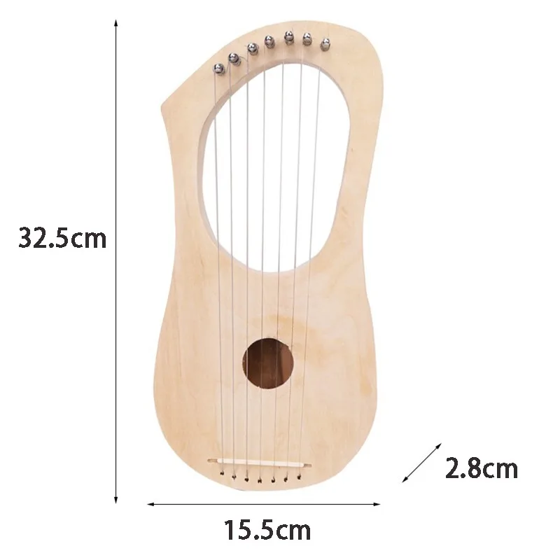 DIY Wooden Mini Harp Children's Painting Toy 7 Strings Lyre Lira Instruments Beginner Kids Moon Harp Portable Musical Instrument