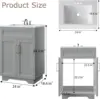 Bathroom Vanity Set Combo 24" Sink Cabinet Mirror Storage Durable Ceramic Vessel Chorme Smooth Surface High-definition Imaging 2