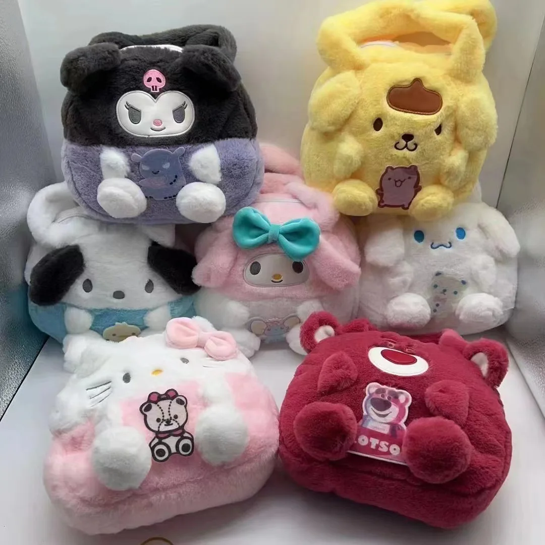 

Sanrio аниме Hello Kitty плюшевая сумка Kuromi Melody Cinnamoroll кавайная кукла сумка для девочек мультяшная модная сумка подарок на день рождения