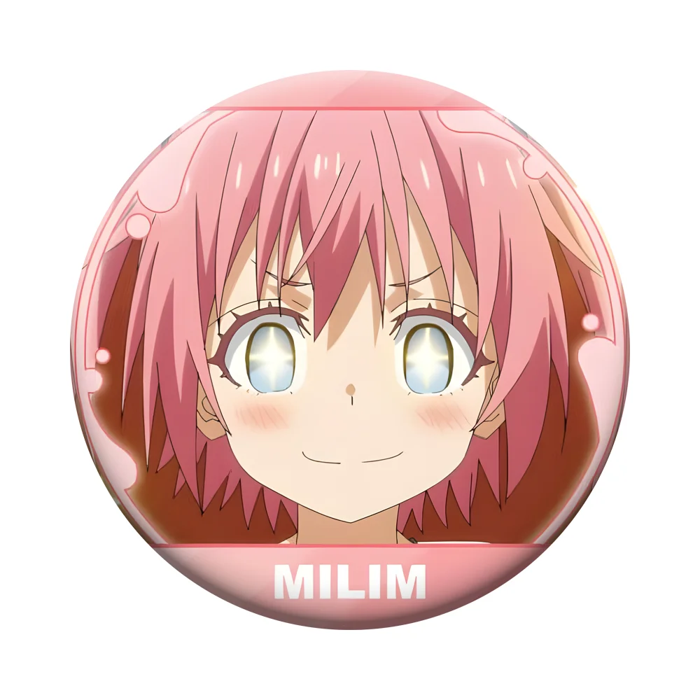Tensura Anime Slime Acrylic Metal Badge Pin - Rimuru & Milim Design