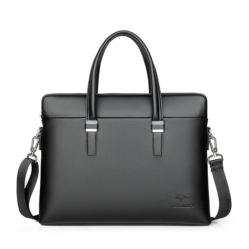 Business Zipper Briefcases Bag For Men Luxury Soft Leather Handbag Vintage Man Shoulder Messenger Bag Office Laptop Tote Bag