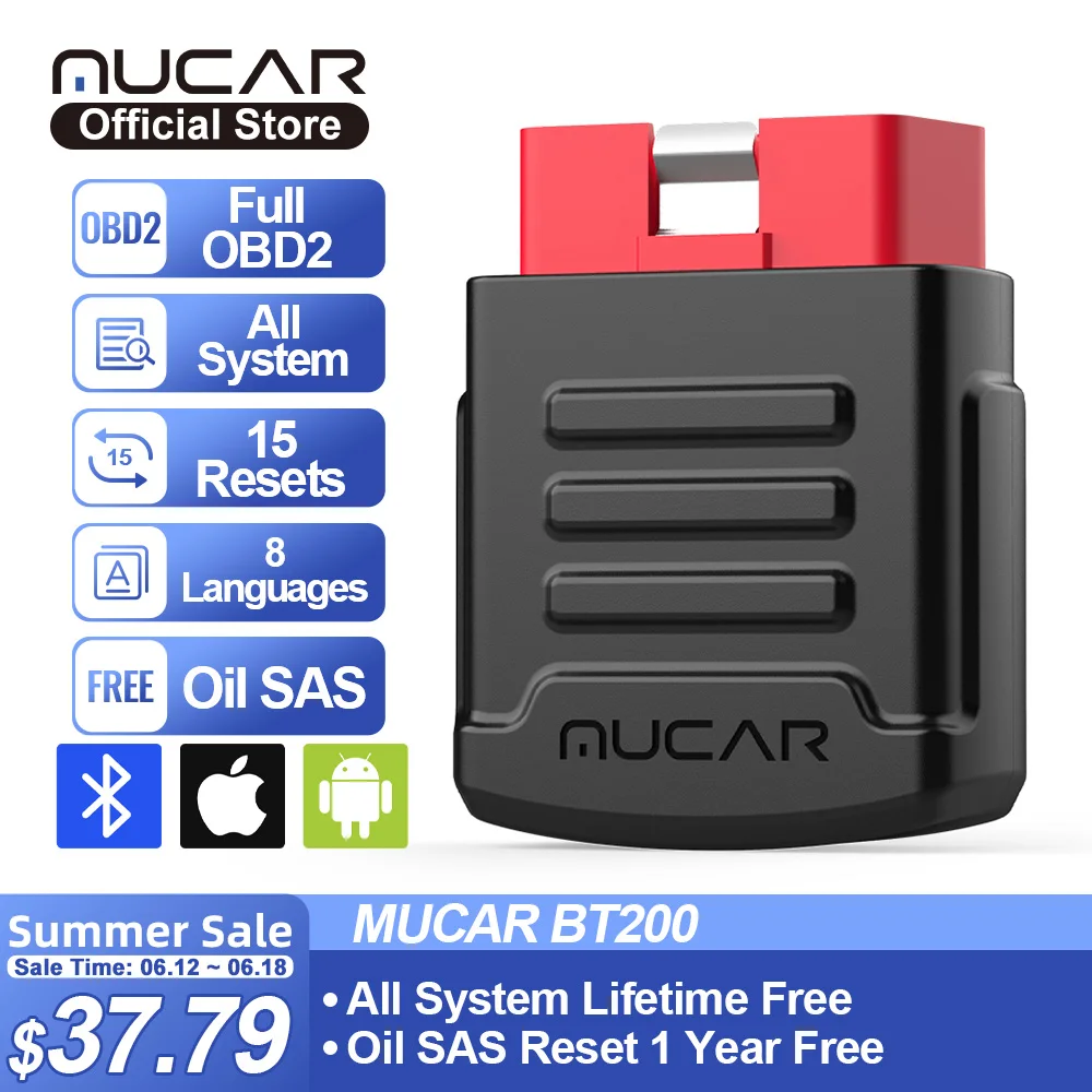 MUCAR BT200 Automotive Diagnostic Tools Obd 2 Bluetooth Wifi Scanner for All Cars Auto Obd2