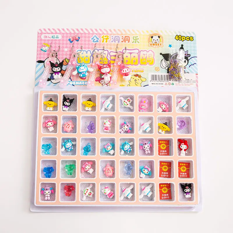 

Sanrio Kawaii Kuromi Toy Doll My Melody Crystal Painting Cinnamoroll Parent Child Interaction Keychain Kids Gift