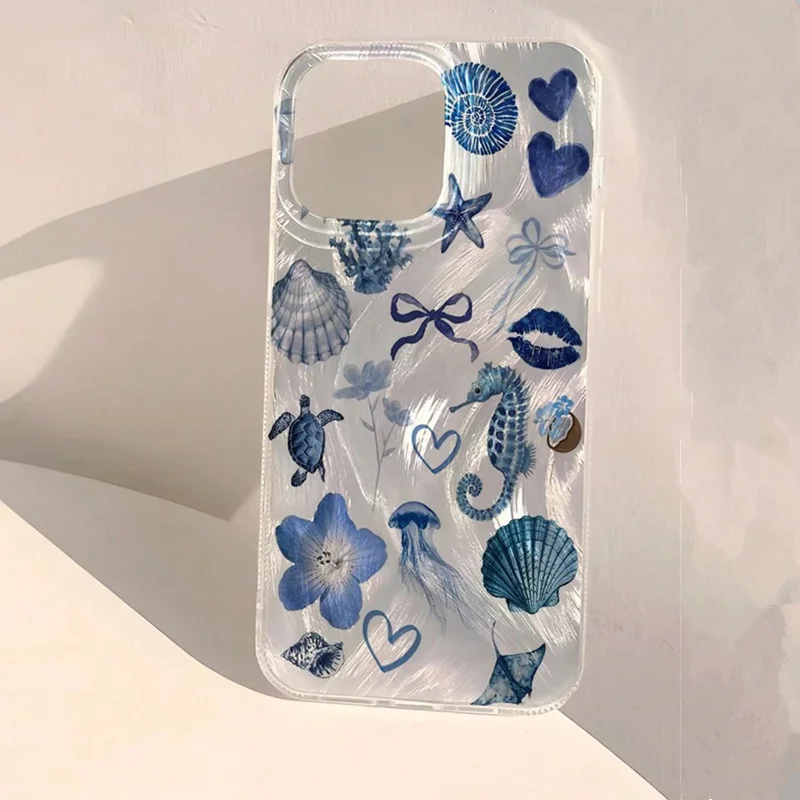 Glossy Blue Ocean Element Lip Phone Case