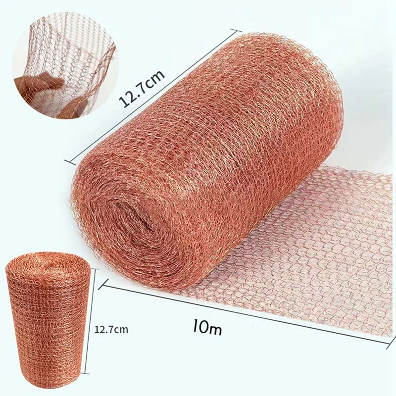 SUNFLO Copper Mesh Rodent Control Kit, 5 Inch X 35Ft Rustproof Copper Wool Blend, DIY Hole Filler, Complete Tool For Mice