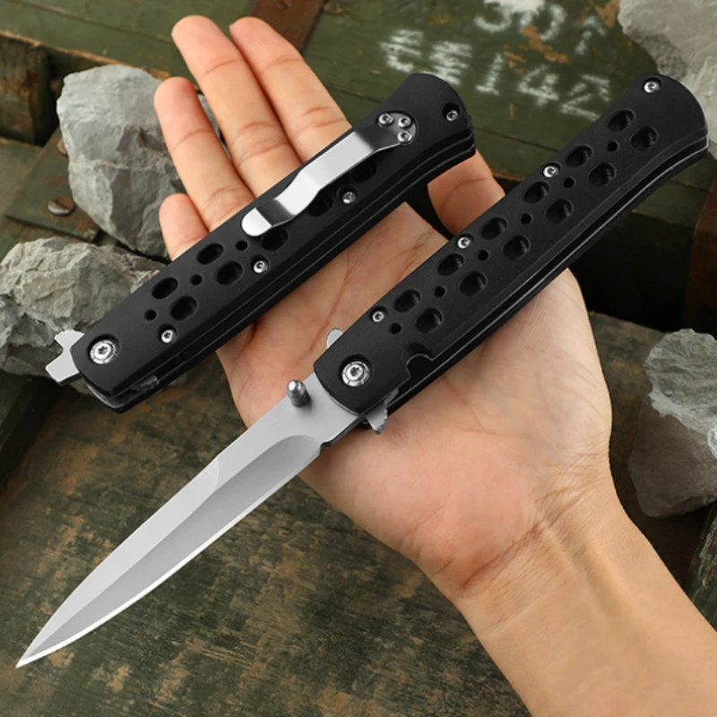 

5Cr13mov Steel Nylon Fiberglass Handle Folding Knife Outdoor Survival Tactical Self Defense Knife Wild Pocket Fruit Knife Gadget