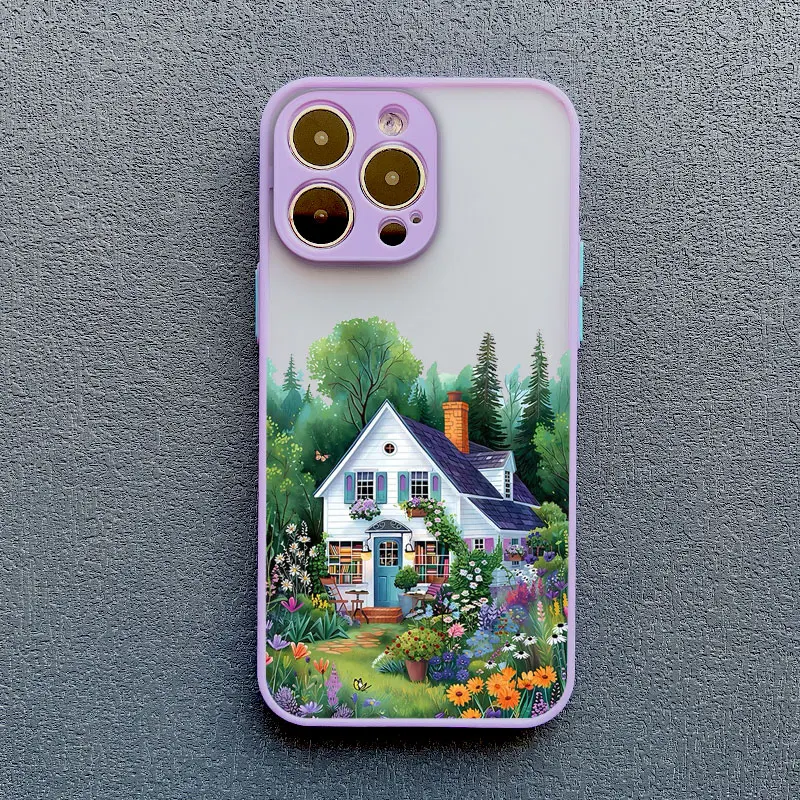 Forest House Bookstore Handyhülle für iPhone 17 16 12 13 Mini Pro Max 11 14 15 16 Plus Pro Max X XS XR Schutzhüllen – Detail 6