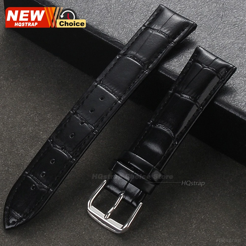 Universal Calfskin Leather Watch Strap with Gold Clasp & Adjustment Tool - Premium Wristband