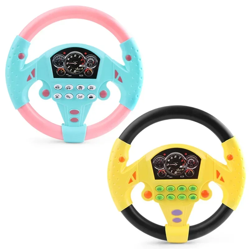 2 Colors Kids Simulate Driving Car Copilot Steering Wheel Eletric Baby Souding Musical Educational Stroller Driving Vocal Toys 3