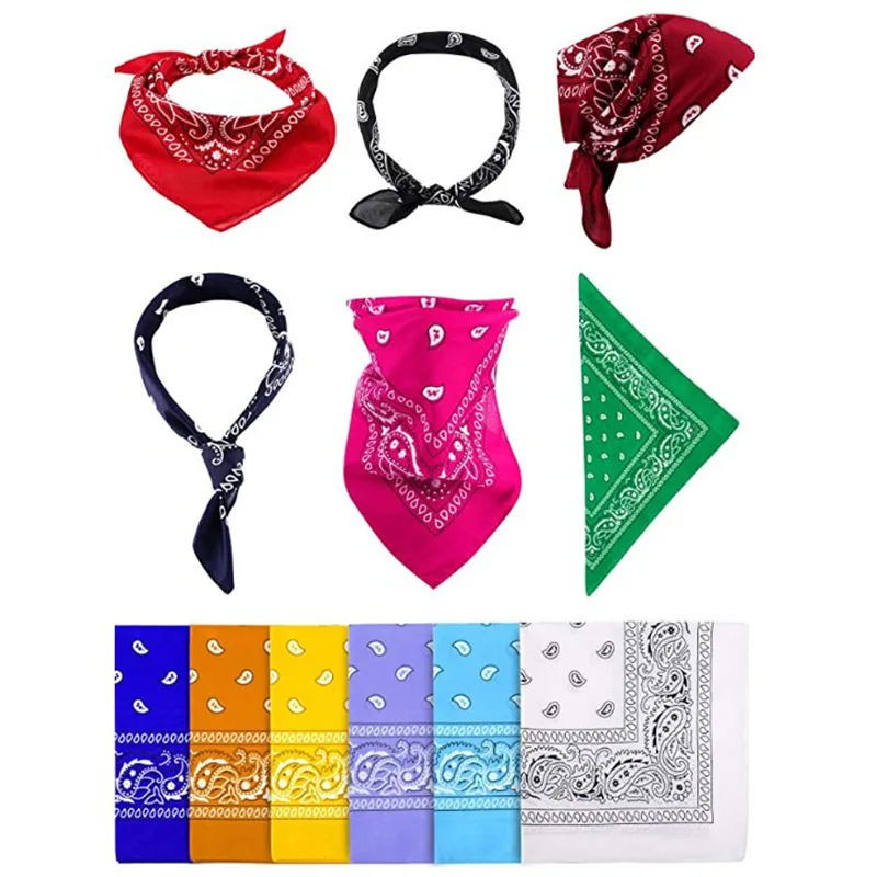 Fashion Bandana Kerchief Head Square Scarves Print Handkerchief for Woman Man Hair Band Neck Scarf