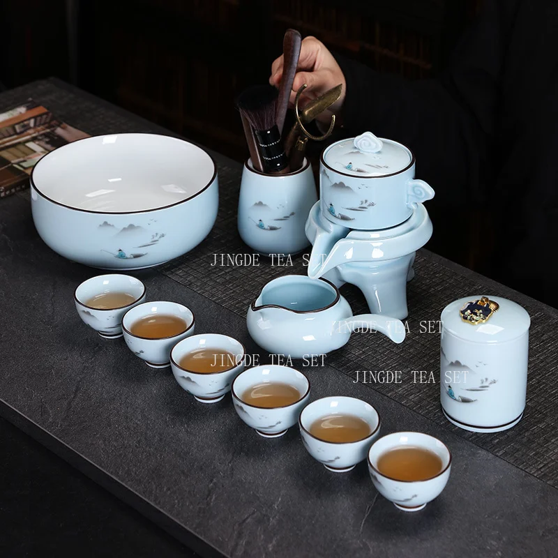 1pcs Celadon Kung Fu Tea Cup Ceramic Single Small Teacup Blue and White Porcelain Tea Cup Drinking Utensils Tea Set Accessories
