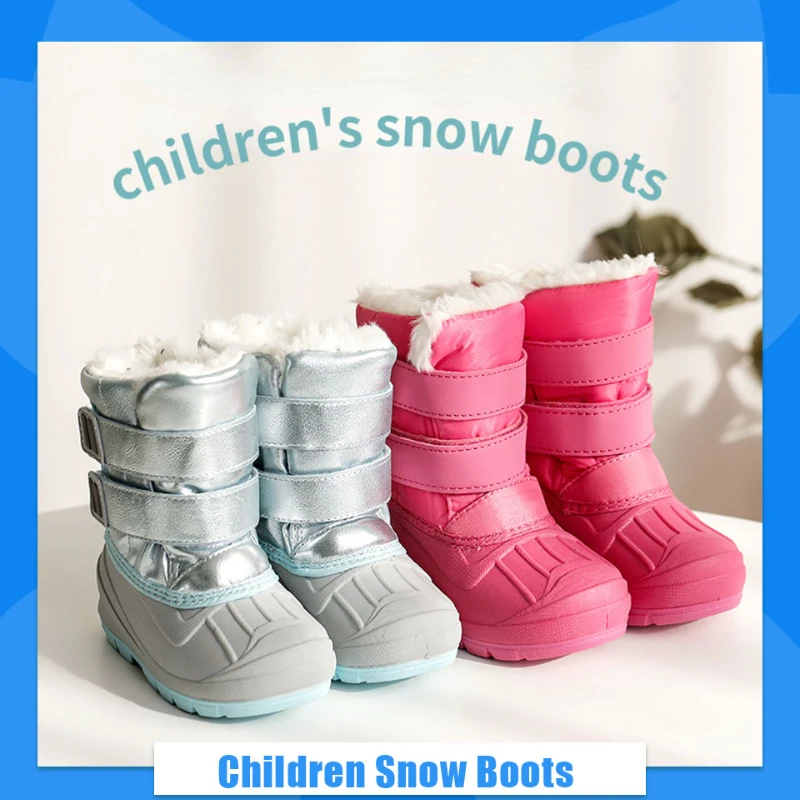

Children Snow Boots Thick Velvet Winter Warm Cotton Shoes Mid-tube Waterproof Non-slip Outdoor Cold-proof Snow-proof Breathable
