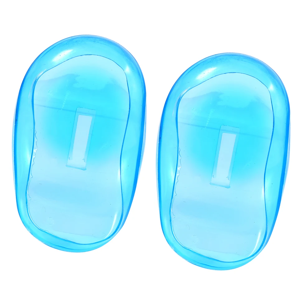 Blue Plastic Ear Covers for Hair Dye Protection