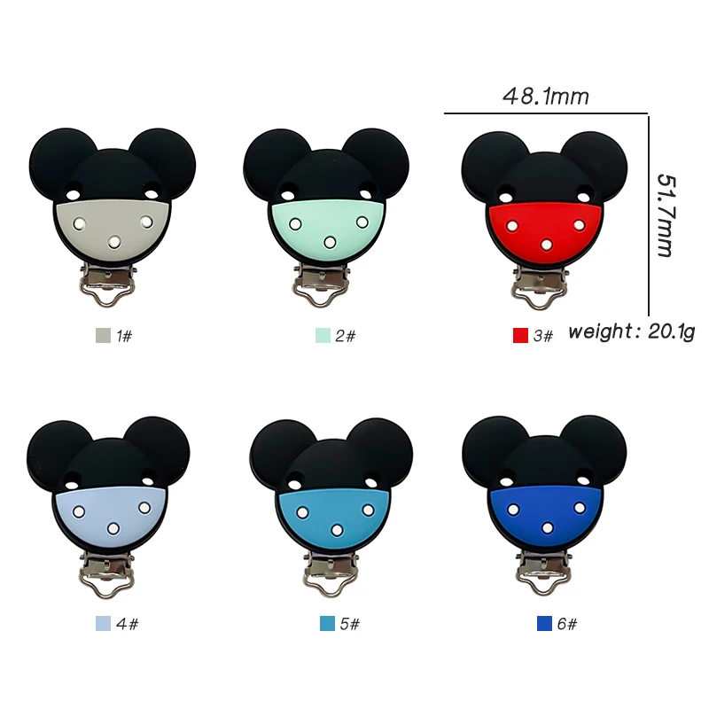 1set Mouse Shape Silicone Clamps Clips DIY Pacifier Chain Nipple Holder-pacifier clip,pacifier chain,pacifier accessories,baby silicone accessories
