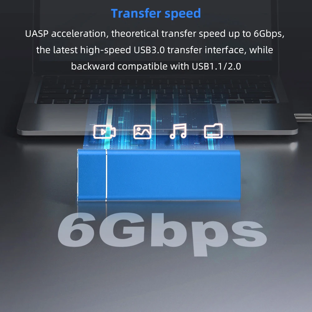 USB 3.1 TYPE-C M.2 NGFF SSD 인클로저, 2230, 2242, 2260/2280 SSD용 속도 6Gbps