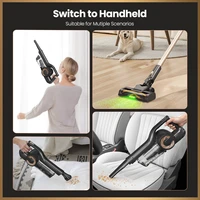 Aspirateur sans fil LAMZIEN V9PRO, 45000PA/40 min d'autonomie, filtration HEPA efficace, avec phare LED vert, brosse anti-enchevêtrement en forme de V pour sols durs, tapis et poils d'animaux. 7