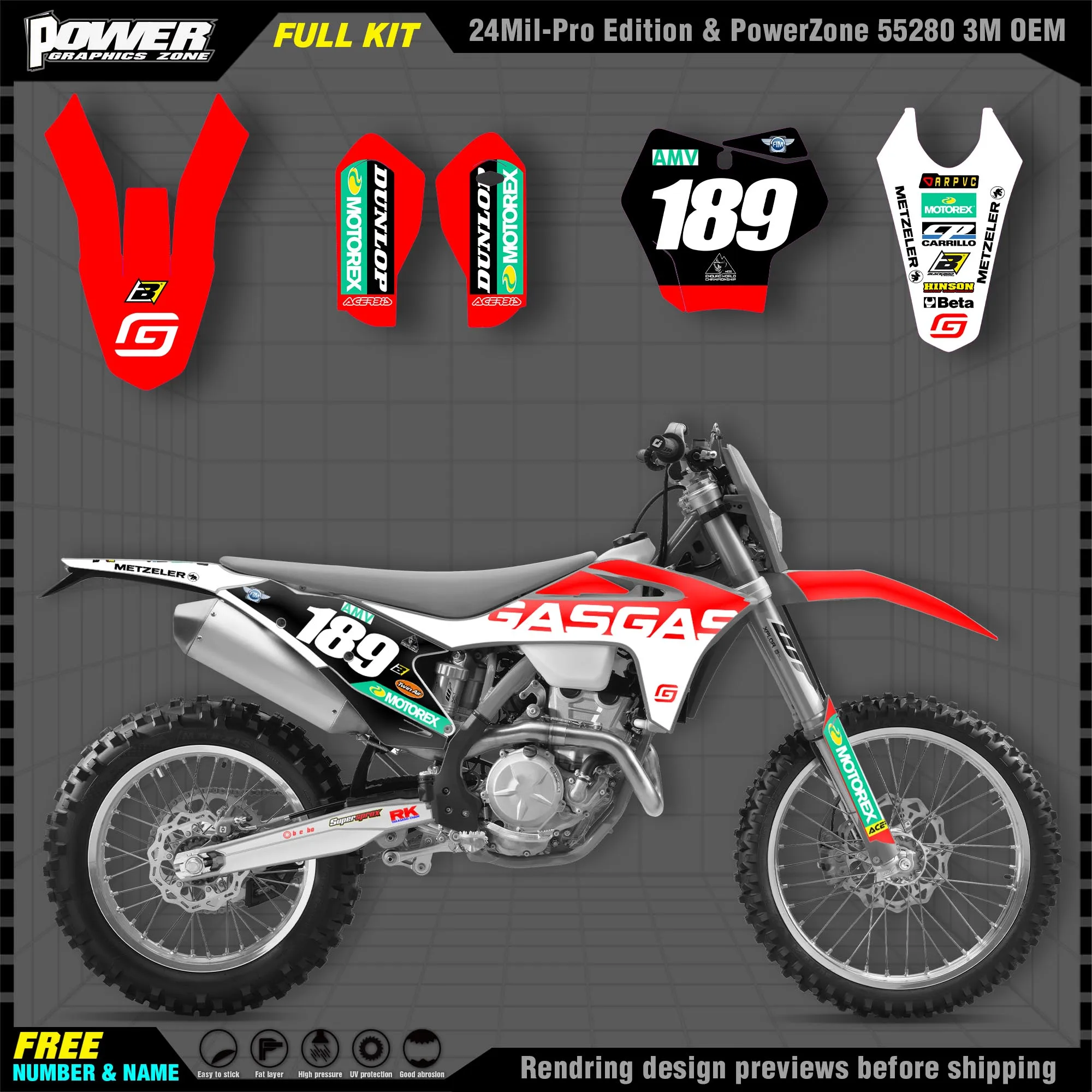 GASGAS EC 2023風オリジナルデカール EC250 EC250F など