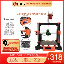  Clone Prusa i3 MK3S+ Bear Printer Full Kit MK3S Plus Upgraded Bear Kit With Einsy-Rambo Board and Super Pinda 3D Printer Parts 