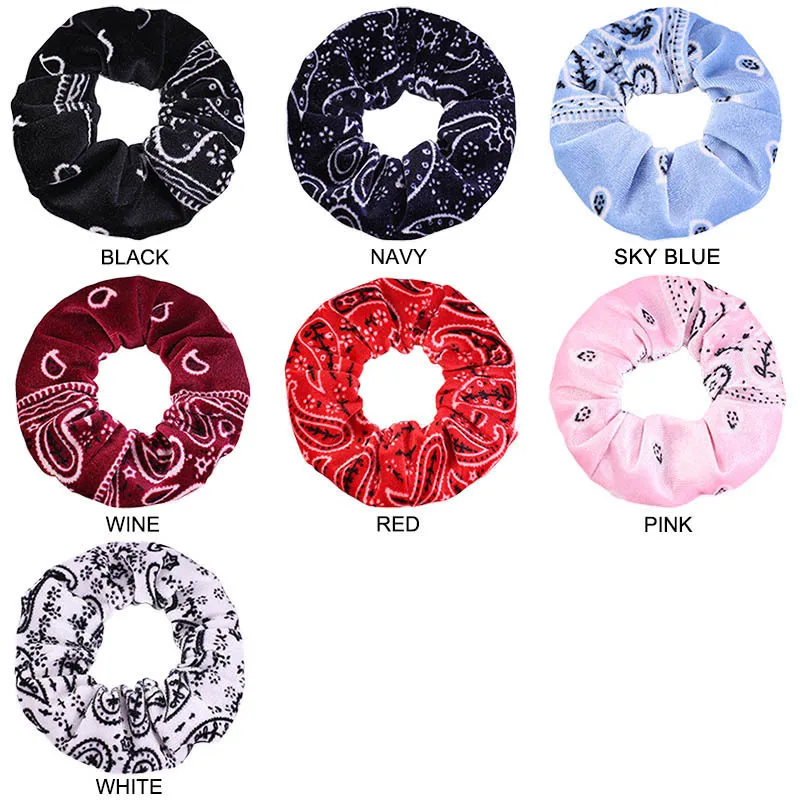 Koranische Samt Paisley Haargummis Große Haar Accessoires_voghion.com