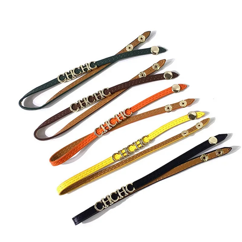 سلسلة عظمية أبجدية PU بلون صلب للسيدات ، زخرفة بحر...