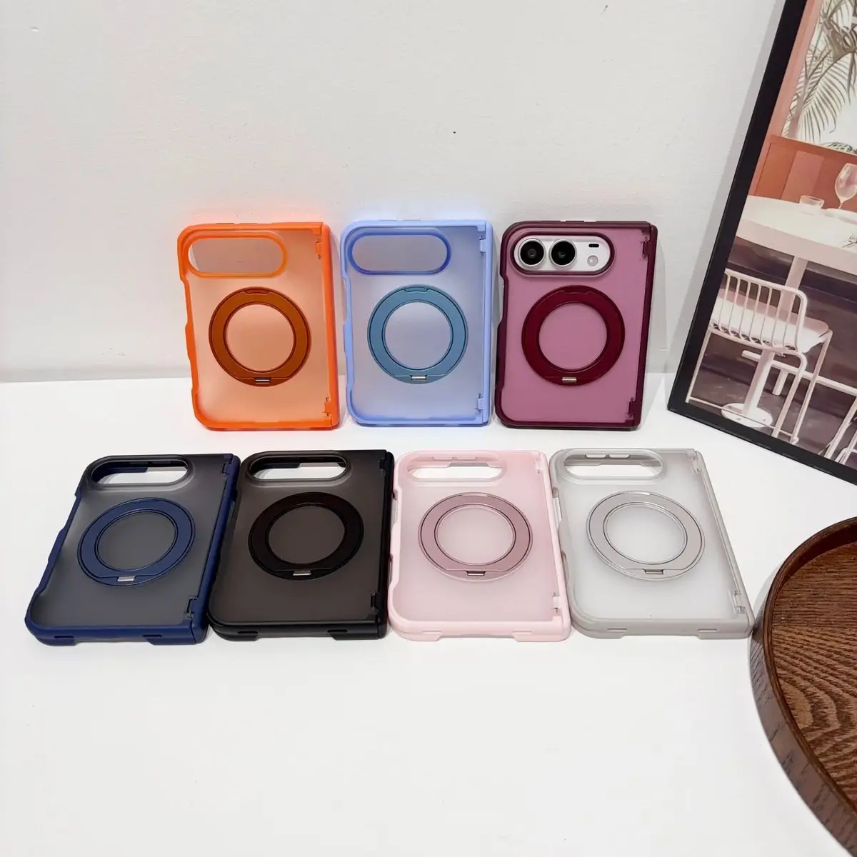 Foldable Magnetic 360° Stand Shockproof TPU Cover with Matte Finish