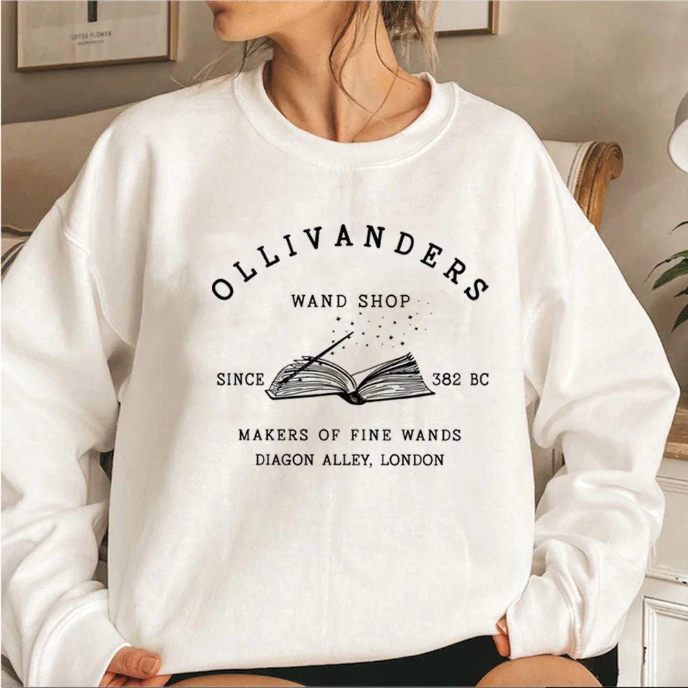 Wizard Book Shop Sweatshirt HP Sweater Magic Wizard Hoodies Women Long Sleeve Sweatshirts Book Nerd Pullover Fans Gift Hoodie 4