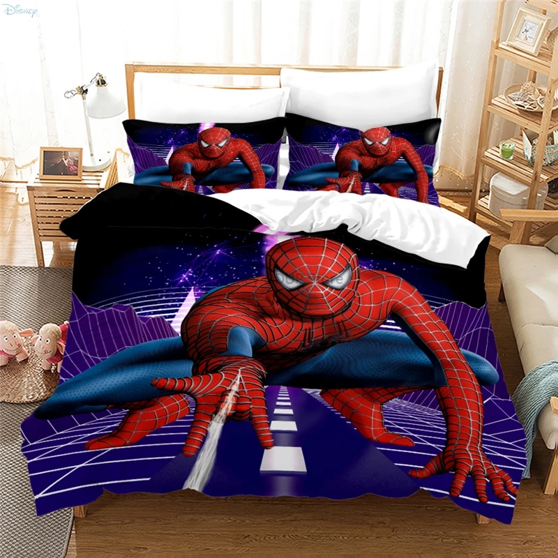 2022 Cute Cartoon Spider Man 3d Bedding Set Duvet Cover Sets with Pillowcase Twin Full Queen King Size for Boys Girls Kids Gifts 