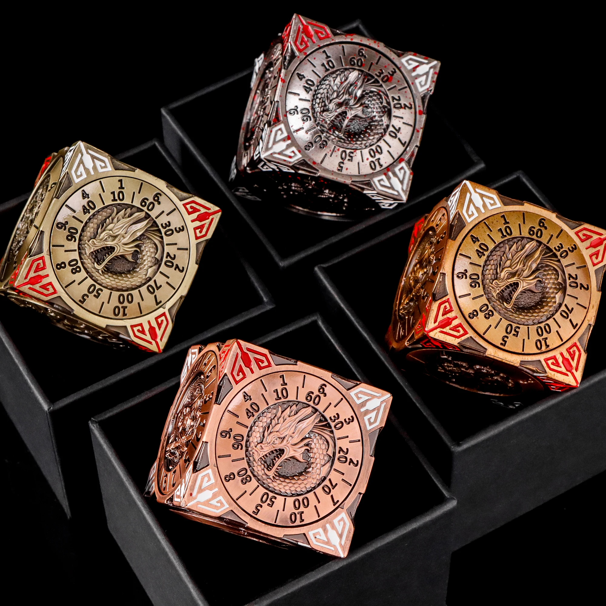 DND Metal Dice 6 Sided Spinner DND Metal Dice 7-in-1 Role Playing D&D Dice Set Polyhedral D and D Gifts Dungeons and Dragons