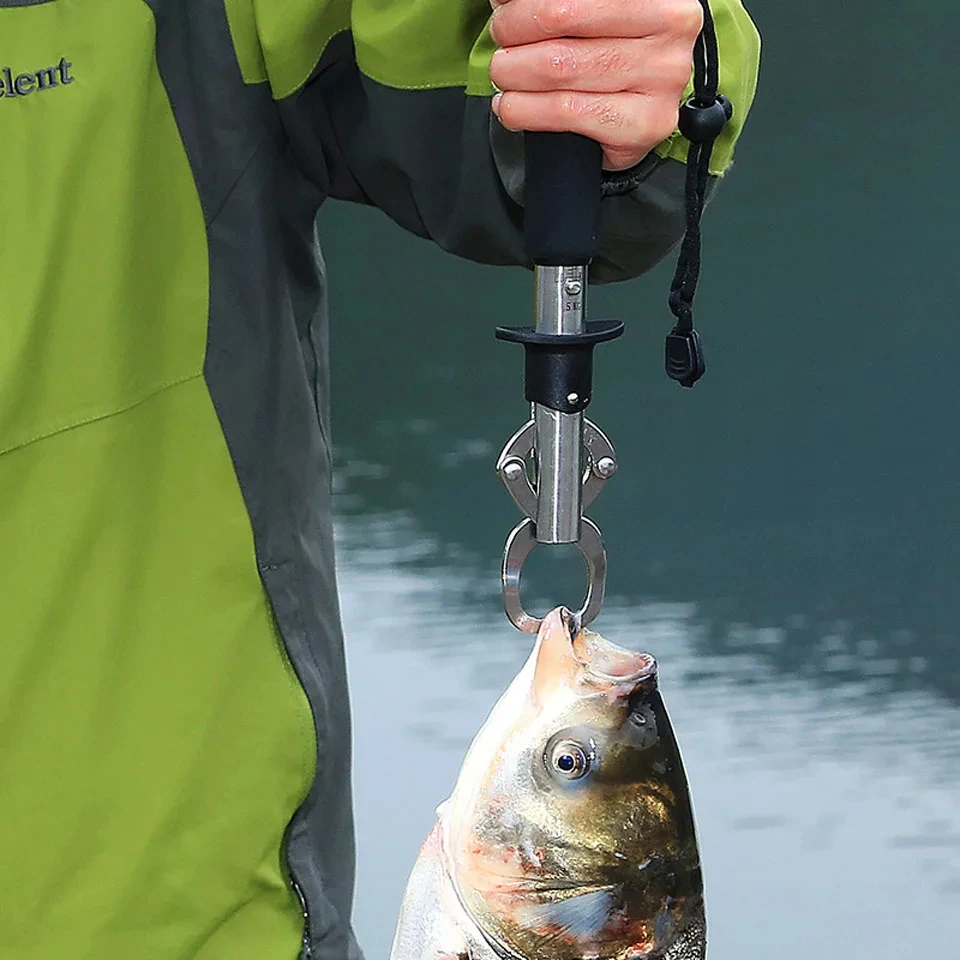 Pince de contrôle poisson WALK FISH acier inox - Pince préhension avec balance et règle intégrées clip pêche