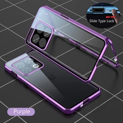 Erweiterte Metall-Doppelseitige Glas-Snap-Lock-Hülle mit 360° Rundumschutz - Premium-Handyhülle