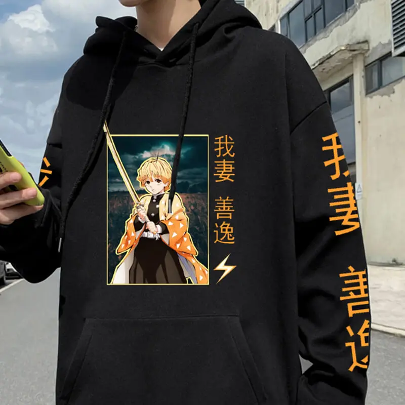 Agatsuma Zenitsu Print Hooded Sweatshirt Streetwear Long Sleeve Pullover Top Anime Demon Slayer Hoodie 5 S45c9eca5a92e4a04b4311b57d9d9ff18h