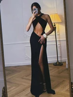 Cutenew Waistless Sexy Hot Women Maxi Skirts Stunning Cross Waistless High Side Split Bodycon Mujer Trend Nightout Party Vestido